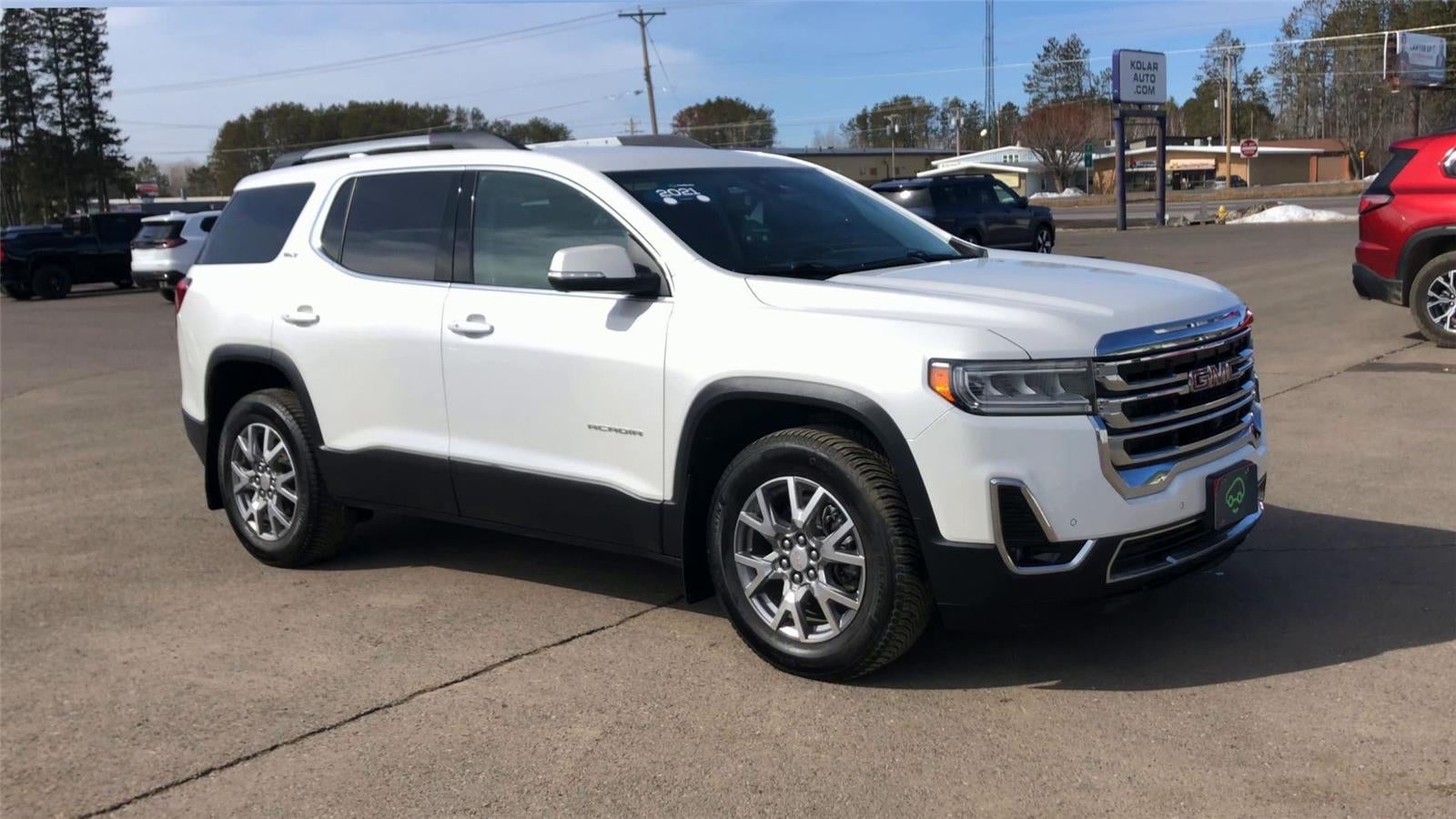 Used 2021 GMC Acadia SLT with VIN 1GKKNULSXMZ181743 for sale in Hermantown, Minnesota